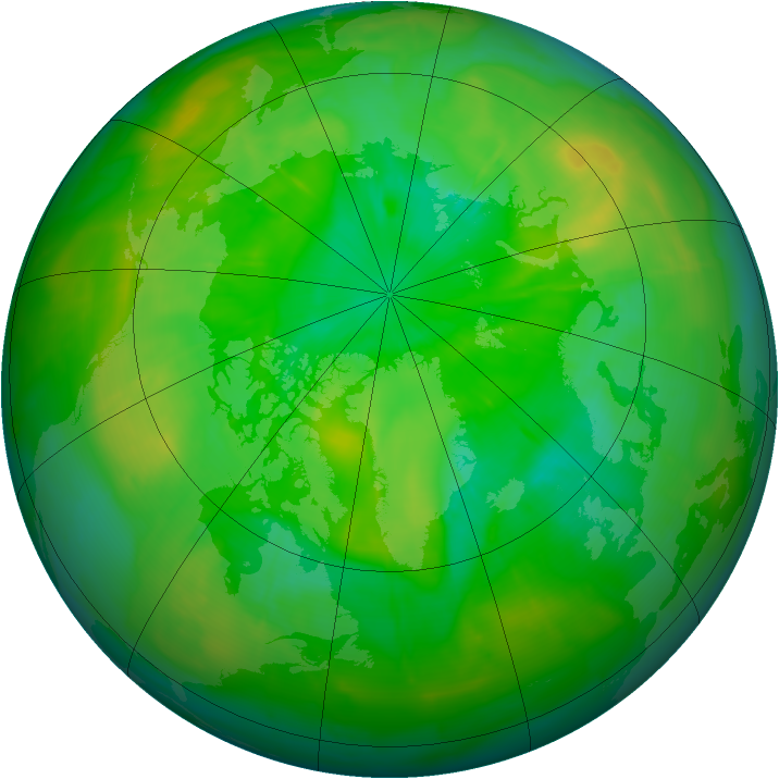 Arctic ozone map for 01 July 2009